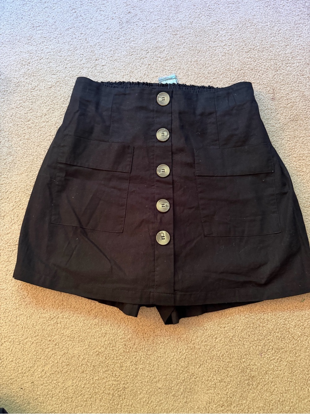 City Chic Womens 16 Black Button Front Skort Shorts NWT Plus Size